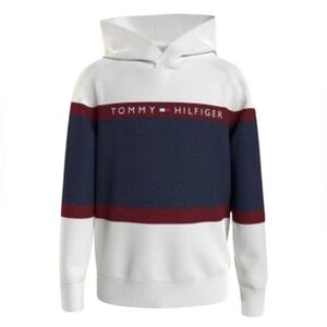 NWT Tommy Hilfiger Big Boys Colorblock Hooded Sweater‎ Classic Preppy Casual